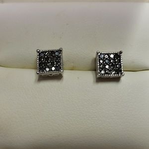 Black diamond square earrings from Jared